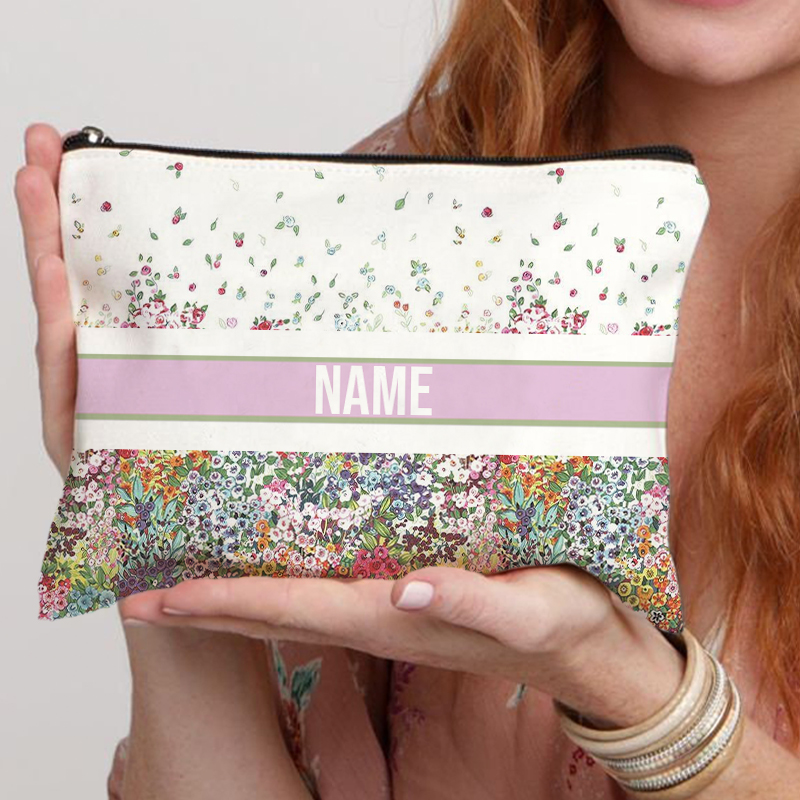 Luxury Skincare And Makeup Brands - Custom Name Cosmetic Bag Trendy Women