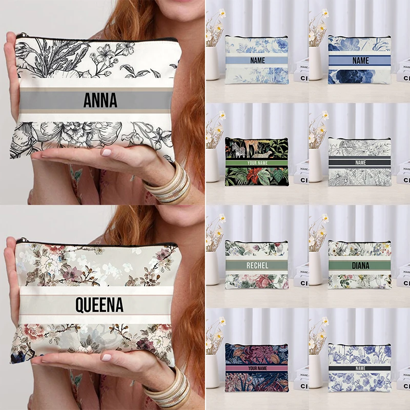 Luxury Skincare And Makeup Brands - Custom Name Vintage Makeup Bag Bridesmaid