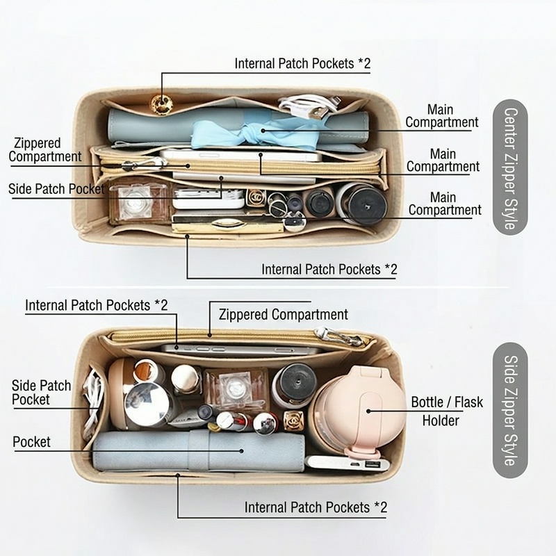 Women Felt Insert Bag Purse Or - Luxury Skincare And Makeup Brands ulasan dan harga